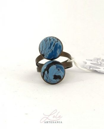 Anillo Doble azul
