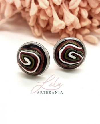 Pendiente Botón Acero