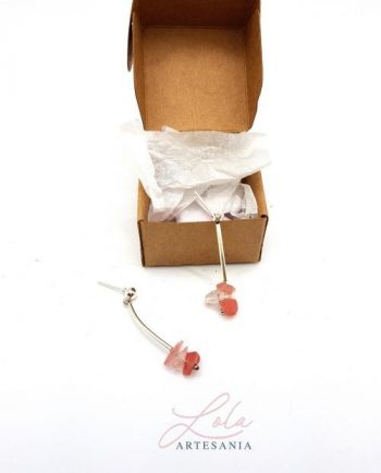 Cuarzo Rosa Pendientes