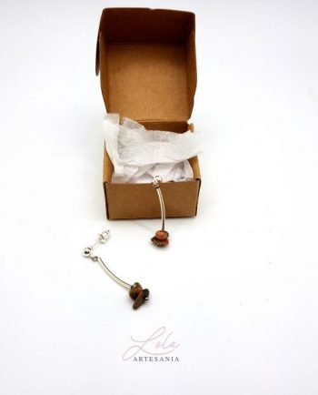 Ojo de Tigre Pendiente de Cuarzo