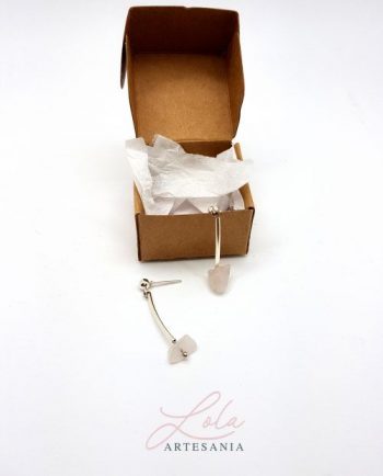 Pendientes Rosa Cuarzo de Mujer