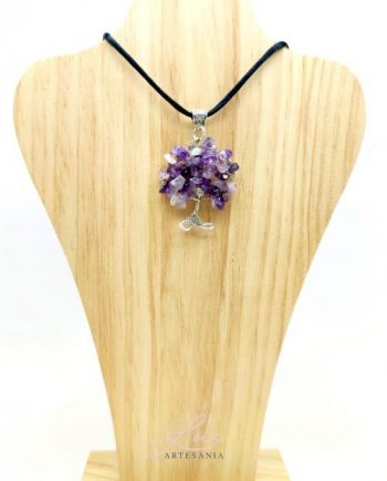 Colgante de Mujer del árbol de la vida, realizado artesanalmente con cuarzo.Regalo ideal