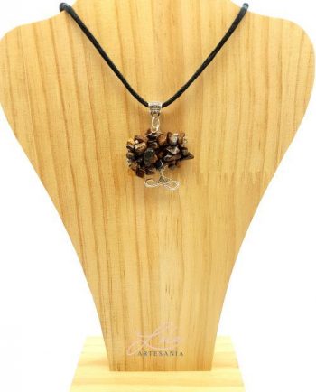 Collar de mujer realizado de forma artesanal con cuarzo ( ojo de tigre). Regalo mujer.