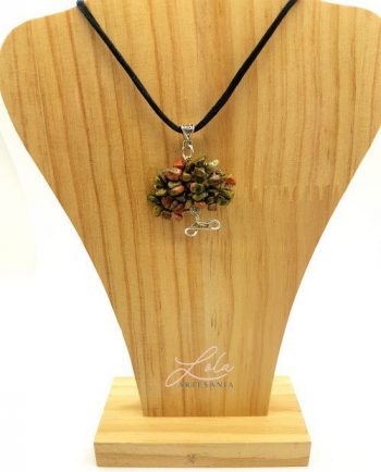 Colgande de árbol de la vida en cuarzo( marrón). Para regalo de mujer. Realizado de forma artesanal.