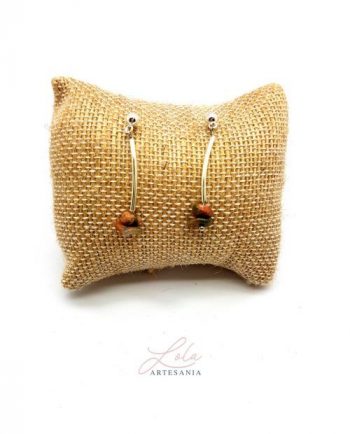 Pendientes artesanales de mujer en cuarzo verde. Hechos artesaalmente. Regalo exclusivo.