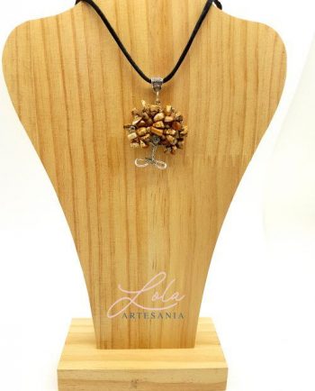 Colgande de árbol de la vida en cuarzo( marrón). Para regalo de mujer.