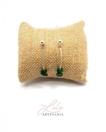 Pendientes artesanales de mujer en cuarzo verde. Regalo exclusivo.