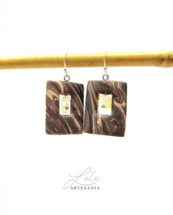 Pendientes de plata (925) estilo étnico ideales para mujer. Combinados con piedra natural( cuarzo amarillo).