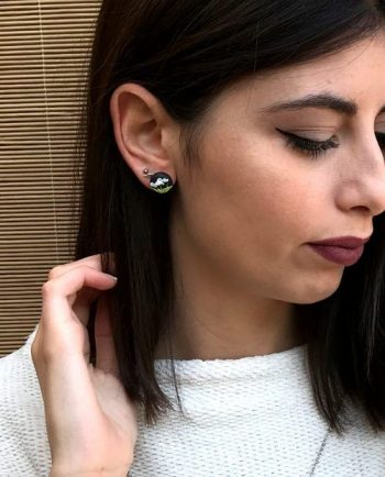 Pendientes de Botón Mujer de Acero