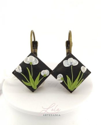Pendientes Rombo De Flores