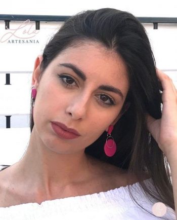 Maxi Pendientes Redondos Rosa