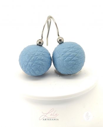 Pendientes Azul Celeste con Textura