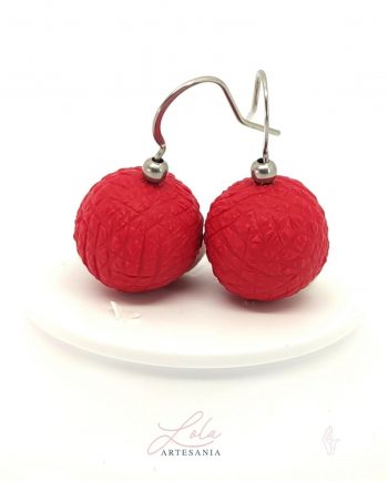 Pendientes Redondos Rojos