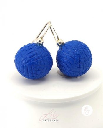 Pendientes con Textura Azul Azafata