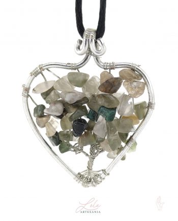 Collar Corazón de Cuarzo Verde