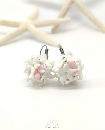 Pendiente Biznaga Acero hecho a mano en porcelana fría