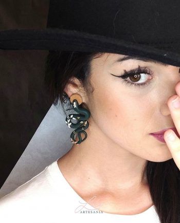 Pendientes De Serpiente Con Fases Lunares hechos a mano