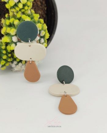Pendientes Geométricos Tonos Terrosos