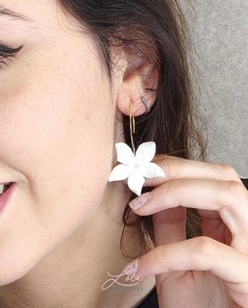 Pendiente Jazmín Chapado en Oro