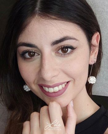 Pendientes Flor, Biznaga Plata Artesanía Lola