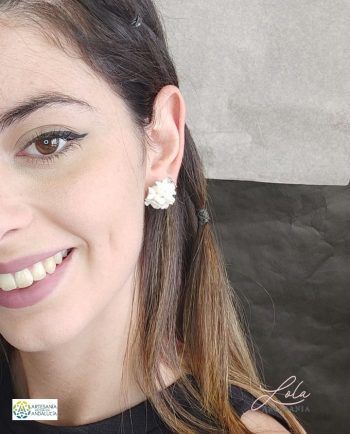 Pendiente de Botón de Biznaga de artesanía Lola