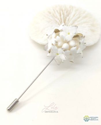 Biznaga Alfiler Toque Oro. Artesanía Lola