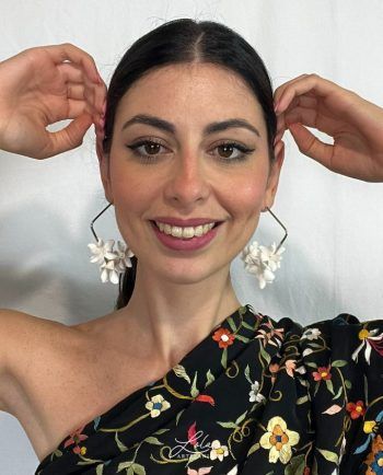 Aros cuadrados de jazmín Artesanía Lola