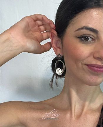 Pendientes Biznaga Aros hechos a mano por artesanía Lola.