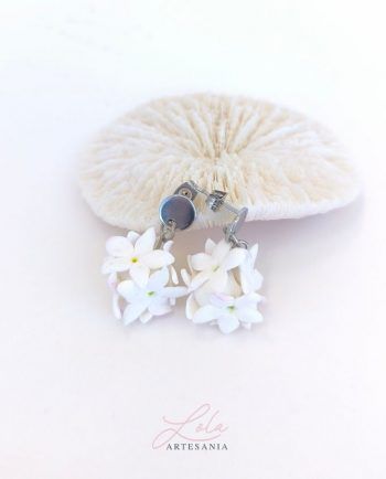 Pendientes Biznaga Malagueños, realizados a mano con porcelana fría